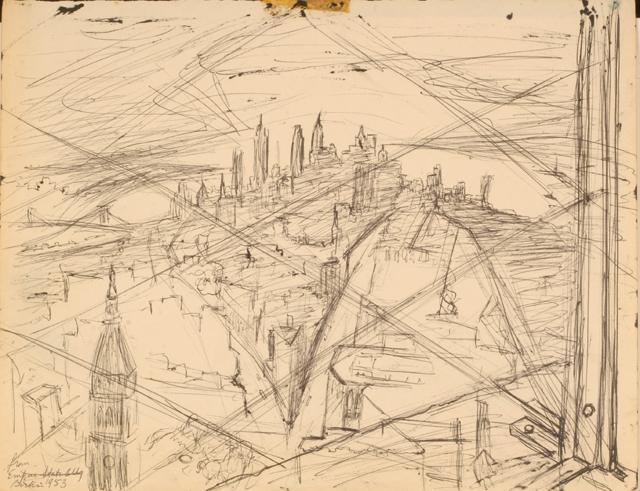 Birkin Drawing of View from Empire State Building